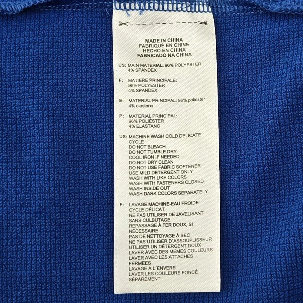 Adidas Men Activewear Top 2XL Blue Quarter Zip Long Sleeve‎
